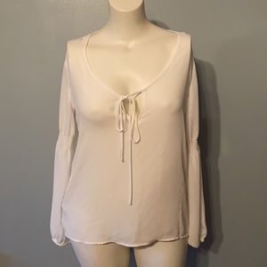 Forever 21 white flowy blouse